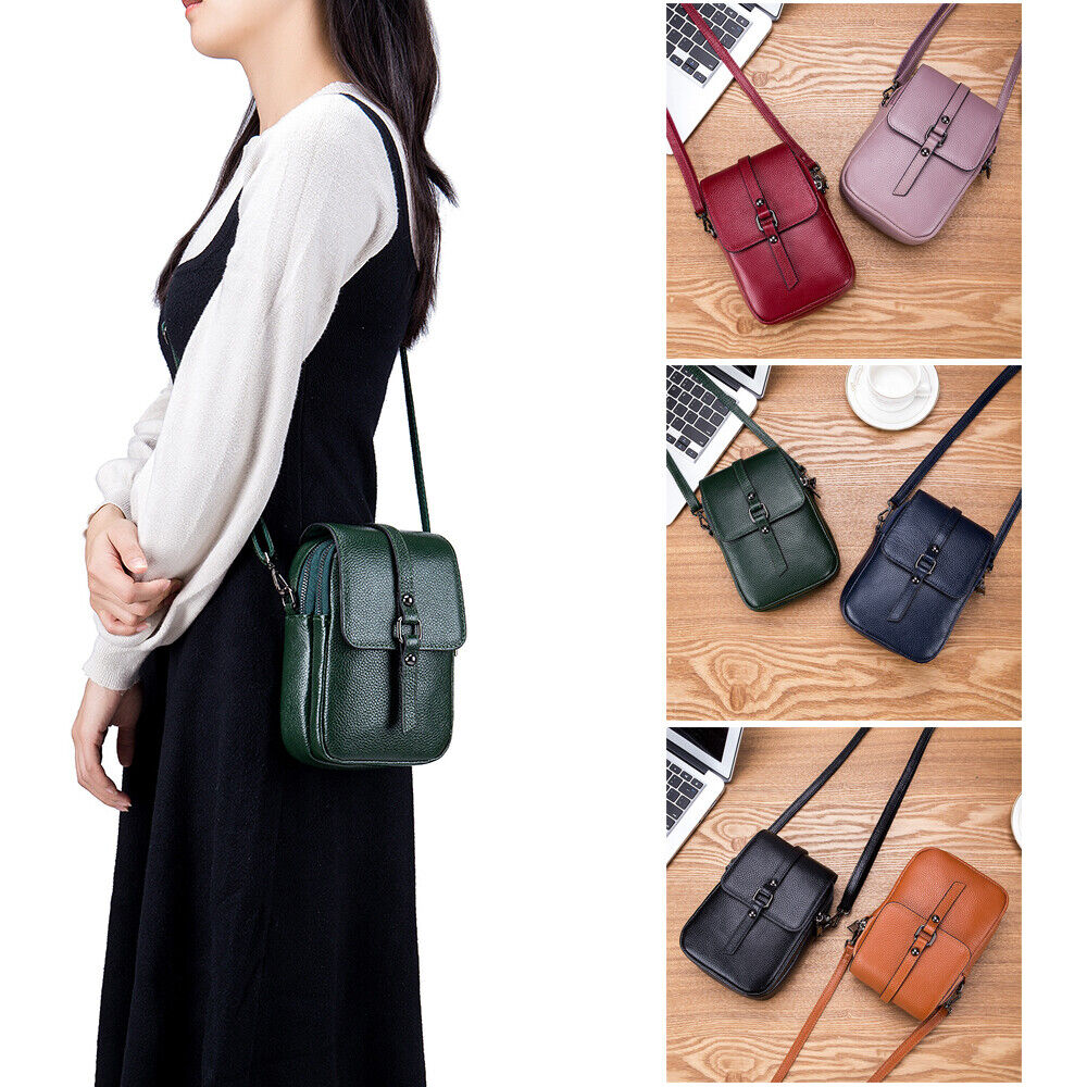 Women Leather Shoulder Bag Multifunction Crossbody Purse Mobile