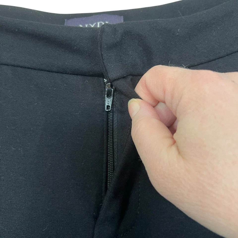 Pantalones elásticos de cintura alta NYDJ en negro talla 2 pantalones rectos oficina carrera cómodos Foto 3 de 4