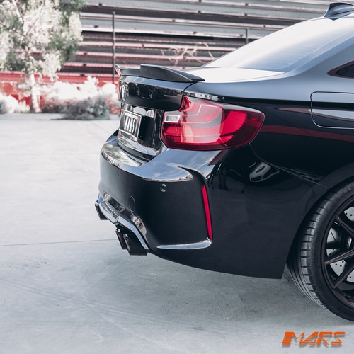 M2 Style Twin Exhaust outlet Rear Bumper bar & Diffuser for BMW 2 Series F22 F23 - Picture 10 of 12