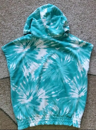 H&M Girls Sleeveless Hoodie Blue/Teal Tie Dye Pattern Size 8-10 y.o. - Picture 2 of 5