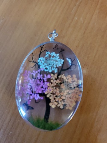 New Colorful Oval Tree Pendant - Picture 2 of 7