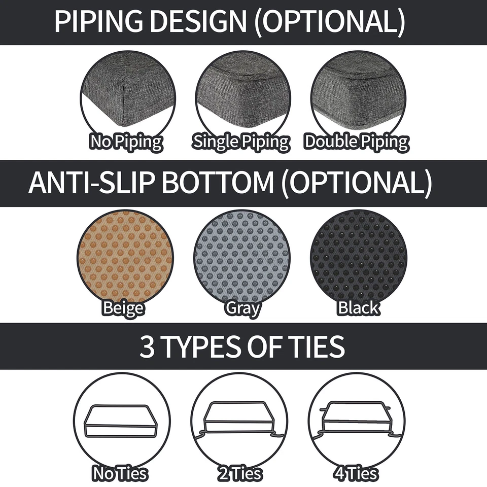 Colourtree Cojín de Banco Personalizado Tamaño 3" Grueso Cojín de Asiento de Ventana Interior Exterior Foto 2 de 4