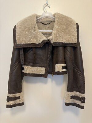 Burberry Prorsum FW10 Cropped Shearling Leather Aviator Bomber