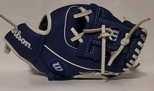 Wilson LA Dodgers Logo Youth T -Ball Baseball Glove 10   Blue White