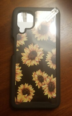 GOLINK Samsung Galaxy A12  Sunflower Full body Case Cover Black Yellow 