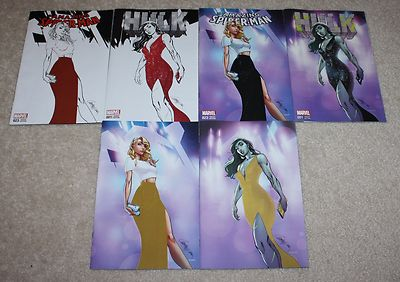 #ad AMAZING SPIDER MAN 23 HULK 1 J SCOTT CAMPBELL GOLD VIRGIN BUNDLE VARIANT 6 PACK $99.99