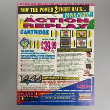 ACTION REPLAY CARTRIDGE SEGA MEGA DRIVE DATEL 1993 VINTAGE RETRO ADVERT