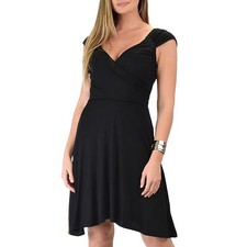 NEW LYSS LOO WOMEN'S SHORT SKATER DRESS BLACK SIZE MEDIUM USA MADE!