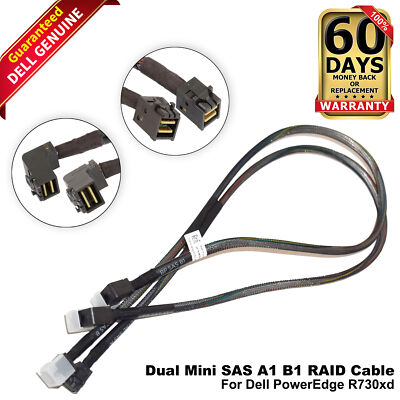 #ad Dell PowerEdge R730xd 24 Bay Dual Mini SAS A1 B1 RAID Cable 8T05V $25.00