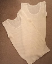 2 X House Of Fraser Ladies Sleeveless Vests Wool Mix Cream Size 12-14 - New