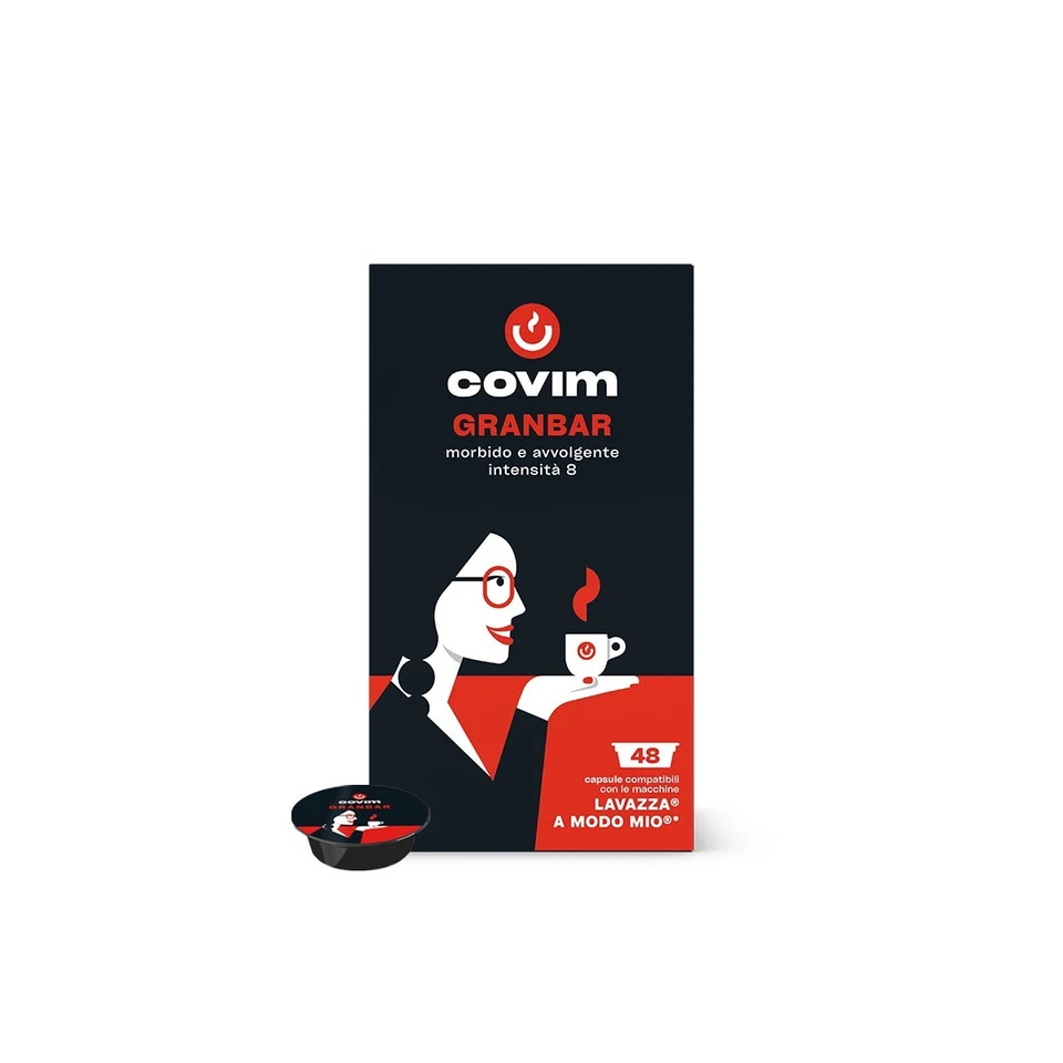 COVIM 48 CAPSULE GRANBAR PER MACCHINE COMPATIBILI A MODO MIO - Immagine 3 di 4
