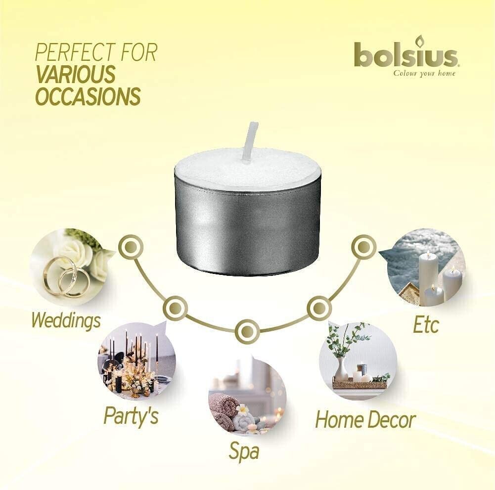 Bolsius Pack of 90 Tealights / Tea Lights 8 Hour Burn Time Candle