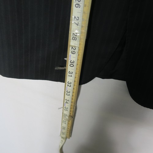 Ermenegildo Zegna Mens Suit Blazer Jacket 50R or 42 Black Pinstripe Wool Work - Picture 3 of 6
