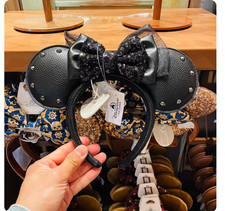 Genuine 2024 Disney pirates of the caribbean black Minnie mouse ears Headband
