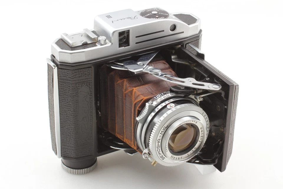 [N COMO NUEVO] Telémetro Konica Pearl III 6x4,5 Cámara Hexar 75 mm f/3,5 de JAPÓN Foto 3 de 4