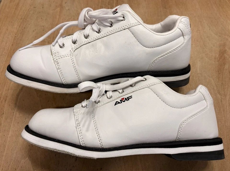 Zapatos de boliche AMF para mujer EE. UU. 8,5 blancos ¡LIMPIOS! Foto 3 de 4