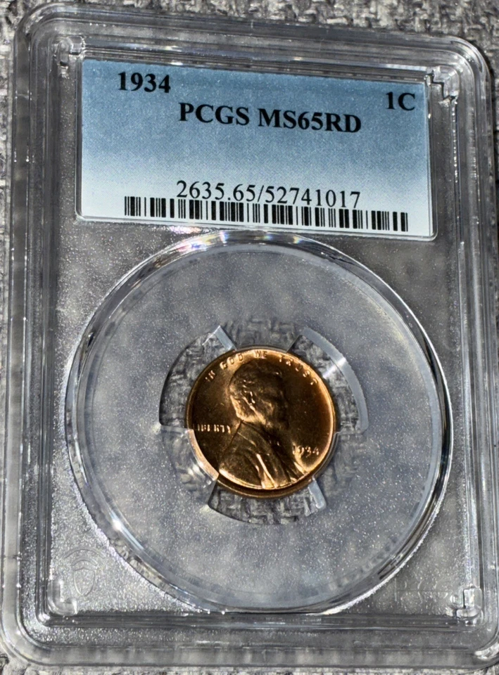 1934 Lincoln Wheat Cent PCGS MS65RD True View Very Sharp Beautiful Penny - Image 3 of 4