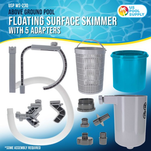 Above Ground Pool Skimmer, Floating Surface Skimmer, Adapters, Pool Accessories - Picture 2 of 5