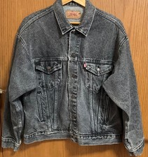 Vintage Levi Stauss & Co Black Denim Jacket 70507 4858 L Made in USA