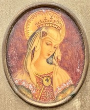 PINTURA EN MINIATURA DE MADONNA DE CRIVELLI DE NELLA VANNINI ORO LATÓN/TELA ENMARCADA