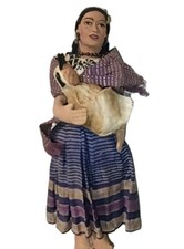 Rare Indigenous Handcrafted Folk Art Cloth Doll Traditional Costume with Teeth