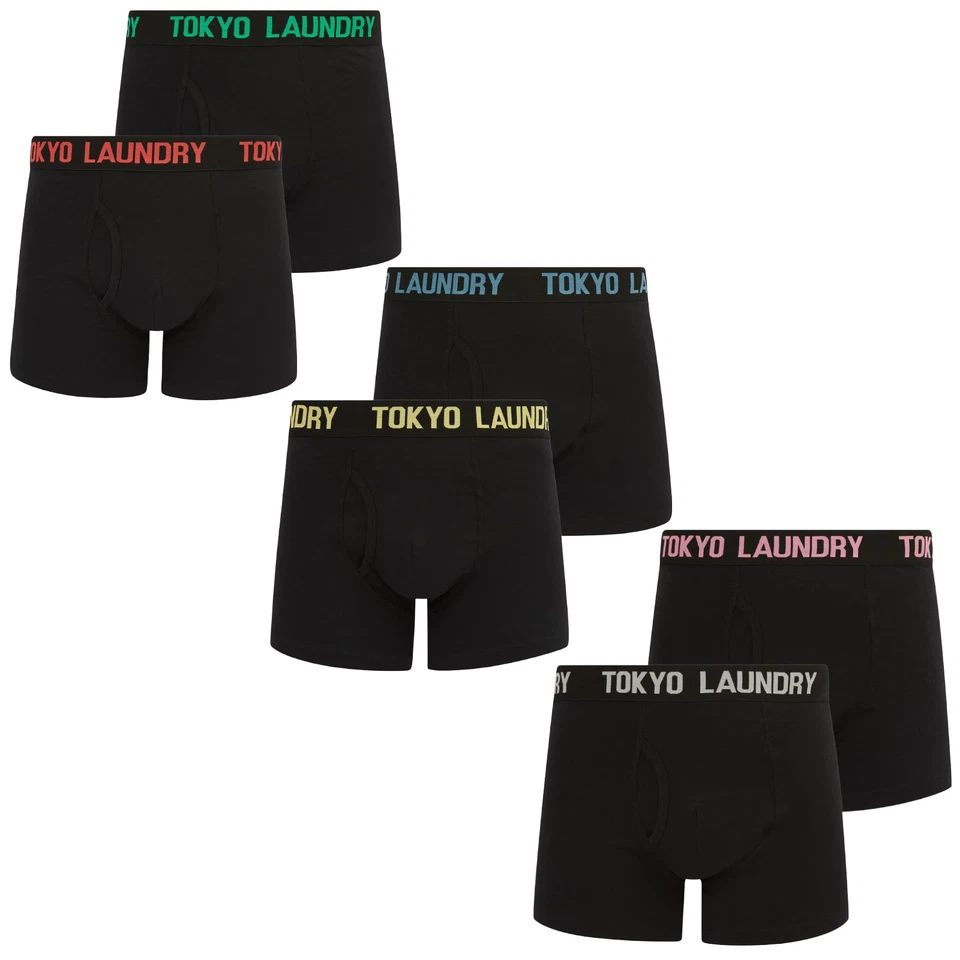 Mens Tokyo Laundry Boxer Shorts 2 Pack Stretch Cotton Boxers Underwear Elastic