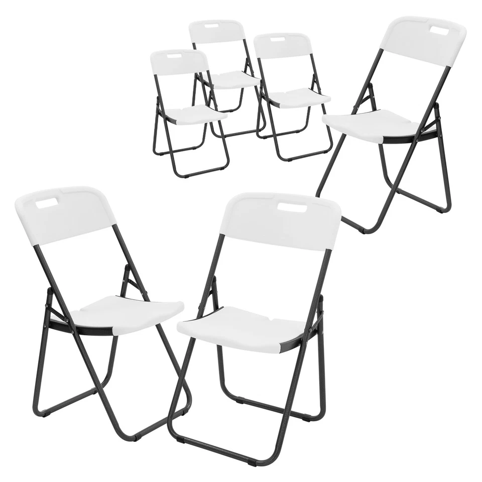 Chaises de jardin pliantes portables blanc en plastique set de 2 ou 4 à choisir - Photo 1/1