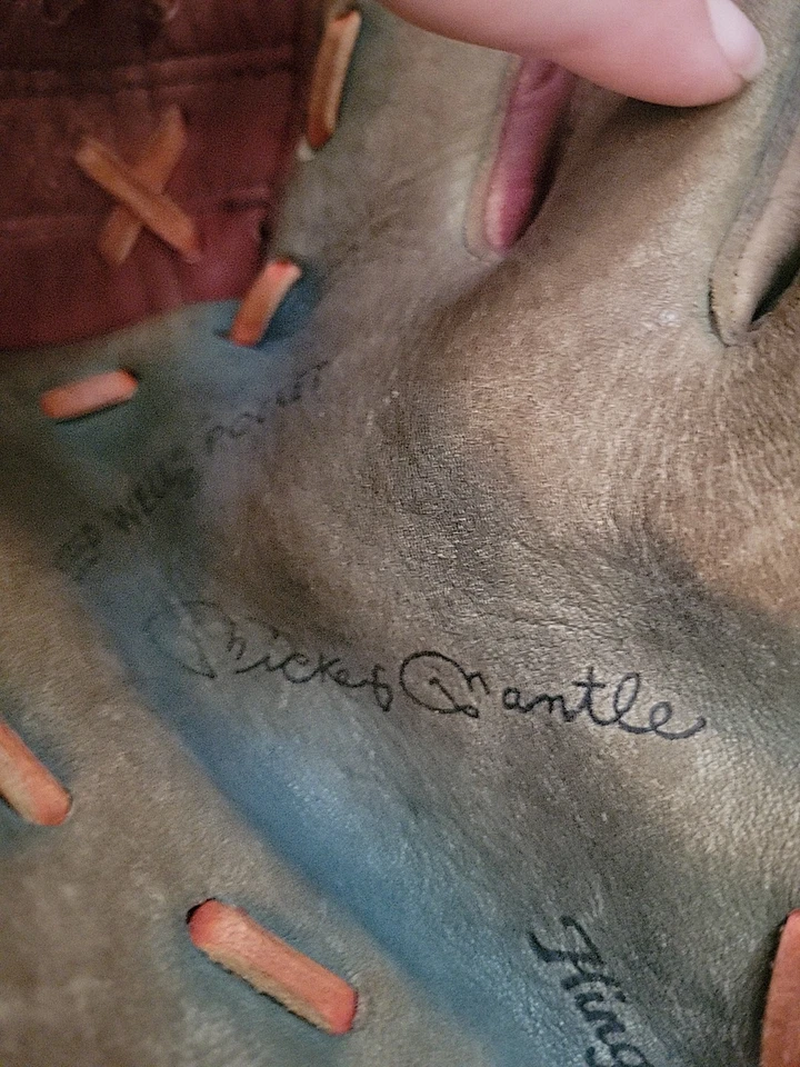 Luva de beisebol RARA vintage Mickey Mantle Rawlings década de 1960’s - Imagem 2 de 4