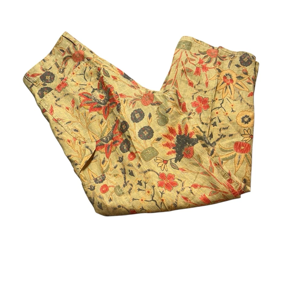 Vintage Ralph Lauren Floral Wide Leg Pants Size 4 High Waist - Image 3 of 4