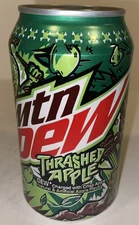 12oz. MTN DEW CAN ( THRASHED APPLE) EMPTY BOTTOM OPENED 