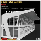 Slot Car Scenery Building 6 Unit Pit & Garages