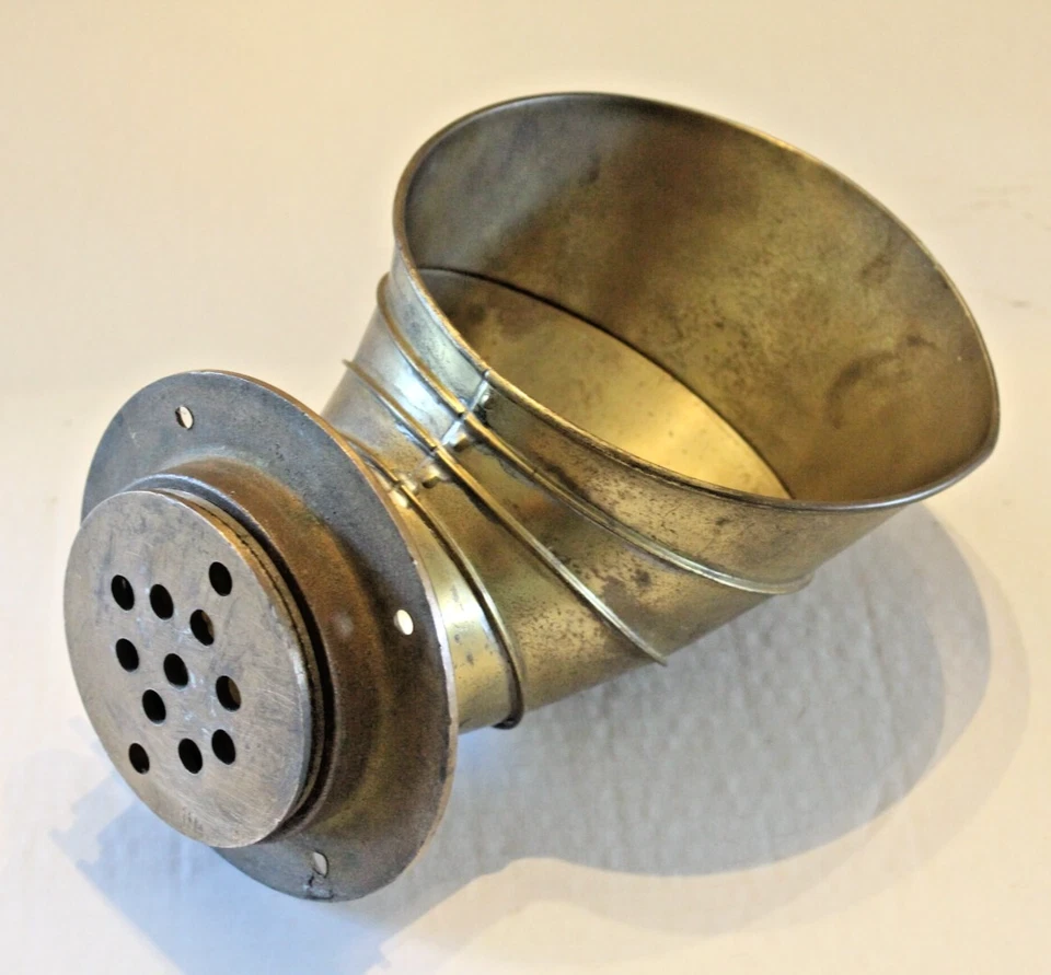 1920s Perkins Marine Lamp & Hardware Solid Brass Boat Vent Flange & Rodent Guard - Image 2 of 4