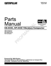 Caterpillar Cat CS 433C CP 433 Vibratory Compactor Parts Catalog Manual