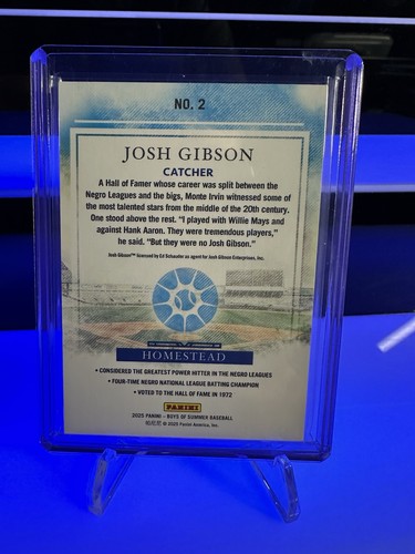 2025 Panini Boys Of Summer Josh Gibson # 4/10 - Picture 2 of 2