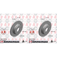 2x ZIMMERMANN SPORT Z BREMSSCHEIBEN 300mm GELOCHT HINTEN passend f�r BMW 5 | 150