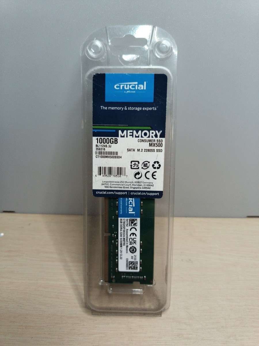 CRUCIAL MX500(CT1000MX500SSD1) 1000GB/1TB SATA SSD 正常品 2.5