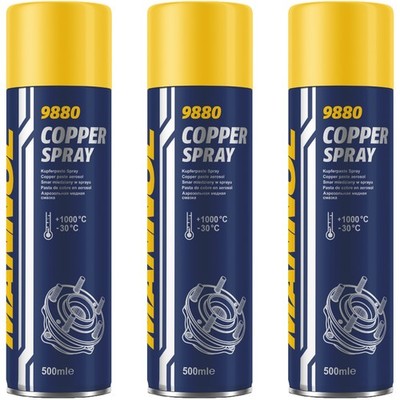 3x 500 ml MANNOL KUPFERPASTE SPRAY COOPER BREMSENSPRAY SCHMIERPASTE BREMSPASTE