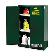 Justrite 894504 Hazardous Material Storage Cabinet, 45 Gal, 2 Shelves, Steel,