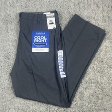 NWT HAGGAR Cool Right Performance Flex Stretch Dress Pants 38x32 Classic Fit