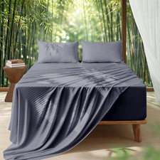 Queen Size Cooling Sheets Set, 4PC, 100 Viscose Derived from Bamboo, Ultra-Soft