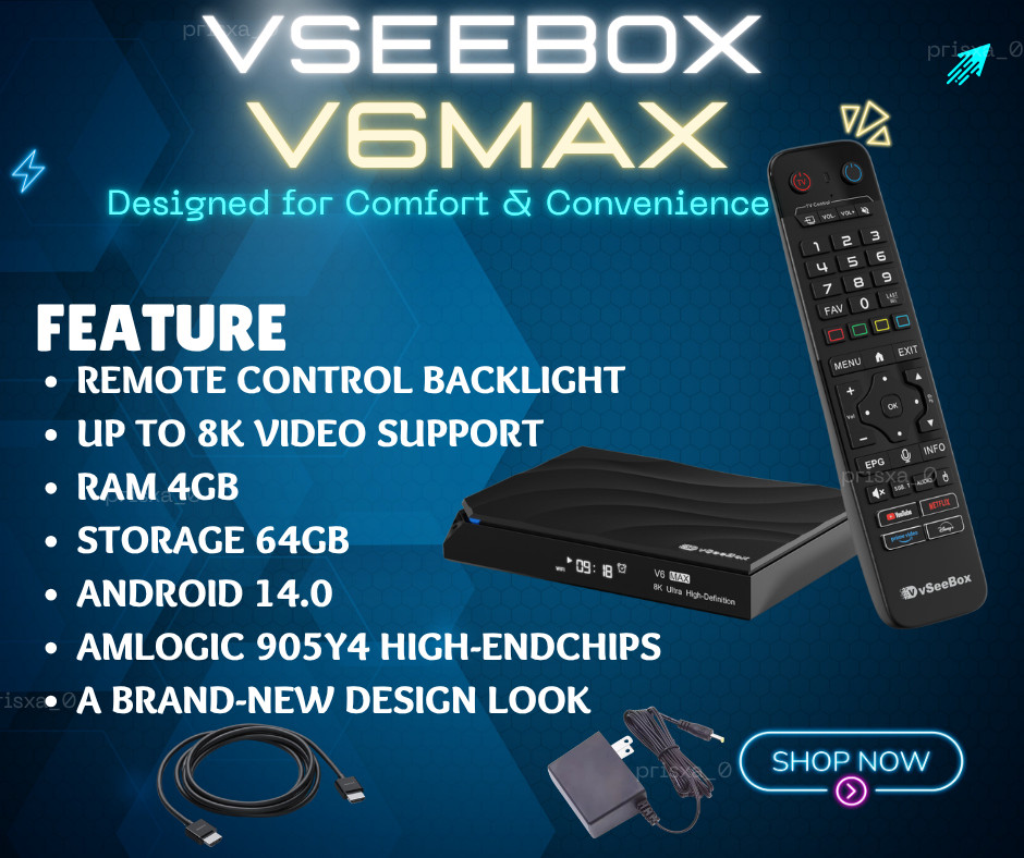 Vseebox V6 Max Android Streaming Tv Box | Authorized Distributor | Same-Day Ship
