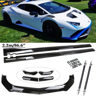 For Lamborghini Huracan evo sto Front Bumper Lip+86.6'' Side Skirts+Rods