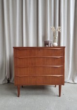 Vtg Mid Century Danish Teak Chest Of Drawers Tallboy Retro Scandi R867