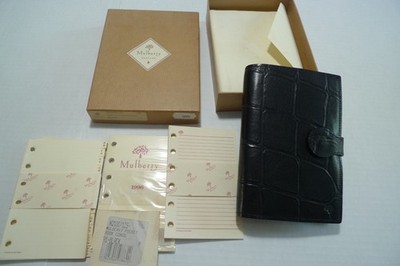 MULBERRY -  POCKET BOOK AGENDA - MADE @ UK - BLACK CONGO LEATHER - NEW OLD STOCK