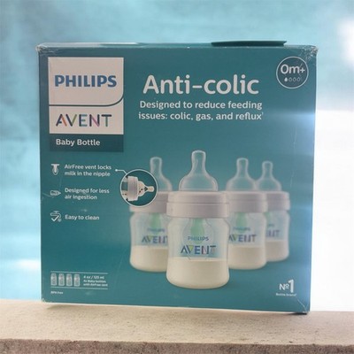 Philips Avent Anti-Colic  4 oz. Baby Bottles 4 Pack BPA Free Clear 0mo+