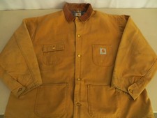 Vintage Carhartt Blanket Lined Chore Coat Duck Canvas Work Jacket USA No Tag