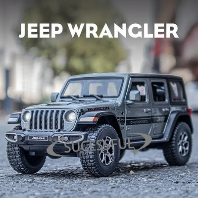 1pc 1:22 Jeep Wrangler Rubicon Openable Diecast Alloy Collectible Car Model
