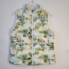 Merrell Women's Ridgevent Thermo Packable Down Puffer Vest Green Ivory Sz Medium