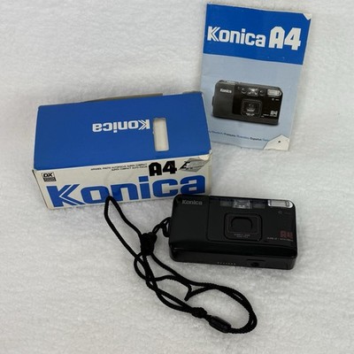 Konica A4 Auto Focus Compact Point And Shoot 35mm Black Camera Tested Works