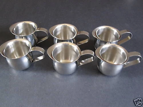 JOHNSON-ROSE USA SELLER 6 ESPRESSO PITCHERS - 5 OZ BELL CREAMER S/S FREE SHIPPING US ONLY